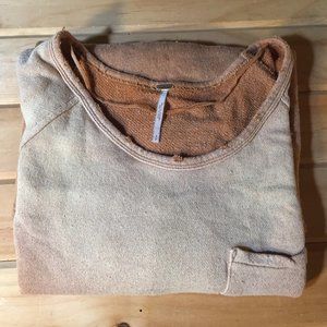 Free People Distressed Sweatshirt Mini Dress Peach